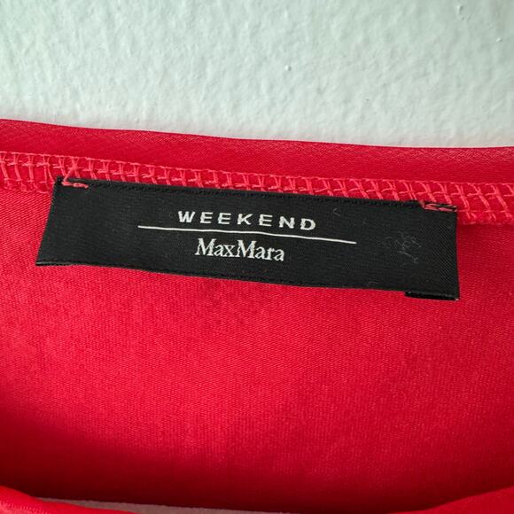 Weekend Max Mara Coral Red Mesh Trim Top - Picture 6 of 7